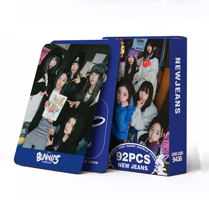 92pcs /box NJ BUNNIES CLUB Stiker Photocards Lomo Card NJ Kpop Postcards Pasta