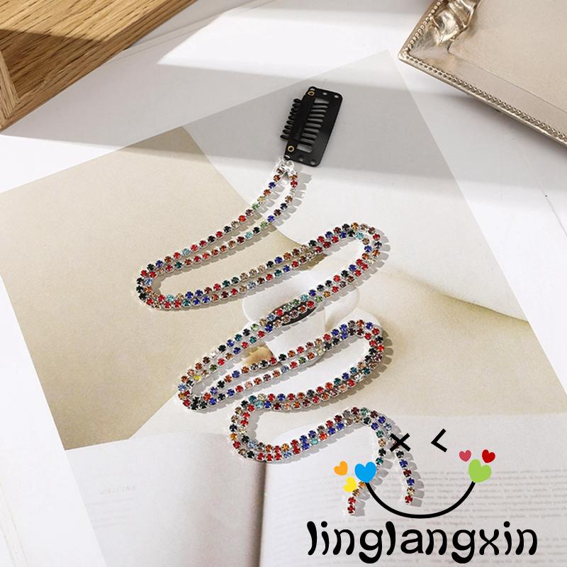 Llx-hair Extension Chain Hair Piece Jepit Rambut Kepang Rumbai Berlian Untuk Aksesoris Fashion Wanita Dan Anak Perempuan