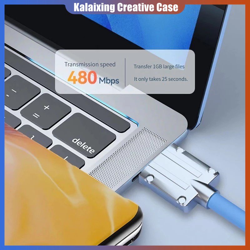 Kabel Silikon Cair USB Lembut Kualitas Premium 6A Tipe C Fast Charge Micro USB Converter