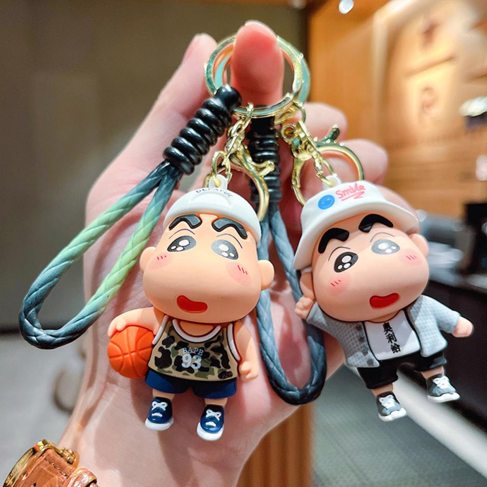 Timekey Lucu Kartun Anime Figurine Gantungan Kunci Wanita Pria Anime Pasangan Keyrings Handbags Charms Untuk Pesta Ulang Tahun Anak M2X4