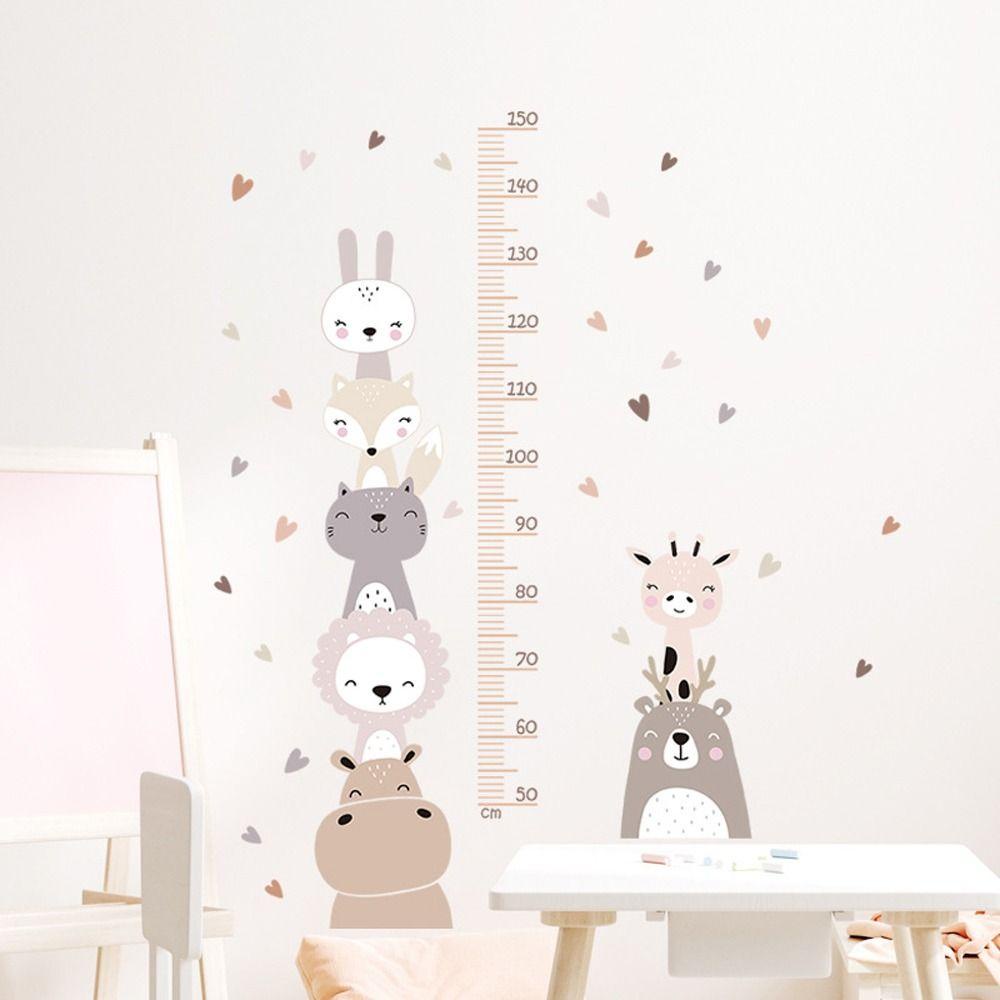 Needway Pengukur Tinggi Badan Stiker Dinding Lucu Tahan Air Perlengkapan Perawatan Bayi Hippo Kelinci Singa Hewan Pola Beruang Baby Nursery Wall Decals