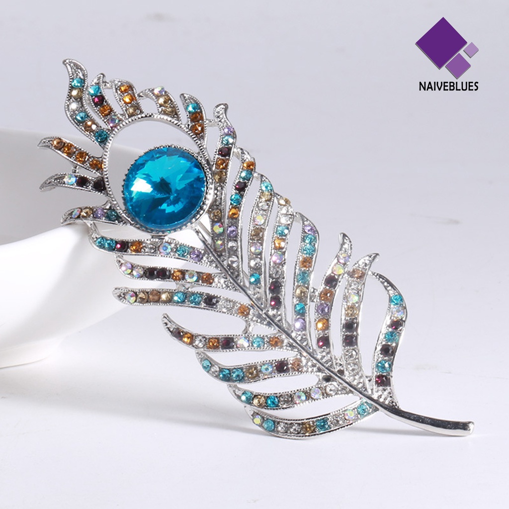 &lt; Naiveblues &gt; Bros Bergaya Elegan Berlian Imitasi Bulu Bros Jas Aksesoris Kostum