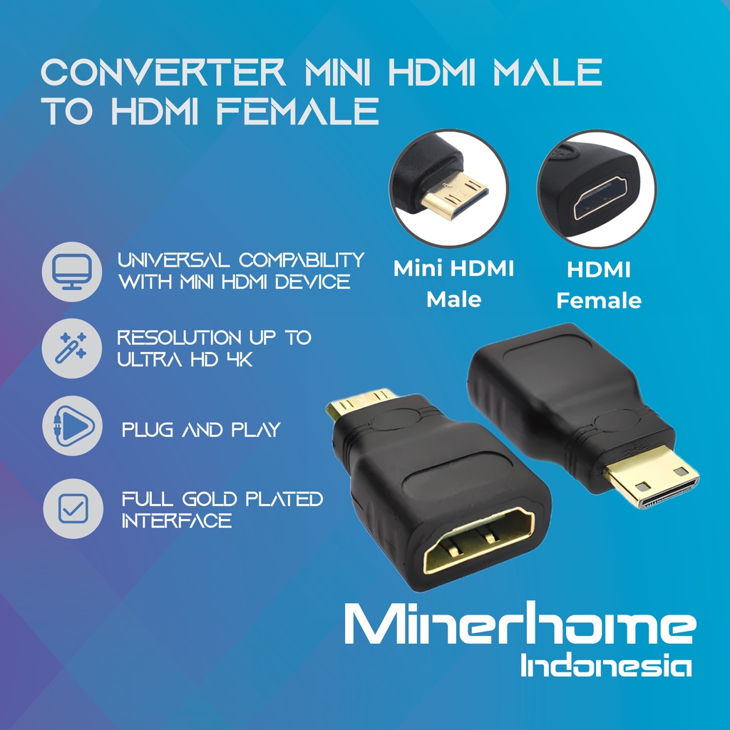 Converter Mini HDMI Male to HDMI Female