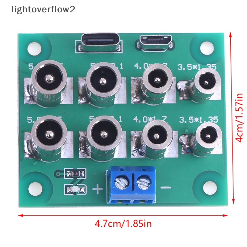 [lightoverflow2] Soket Konektor Charging Adaptor Papan PCB Mikro Tipe C Ke DC 5.5 x 2.1/2.5 4.0 x 1.7 3.5 x 1.35 mm Female [ID]