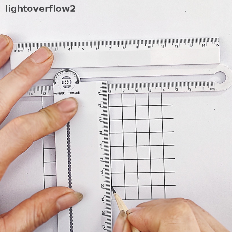 [lightoverflow2] Penggaris Gambar Geometris Lipat Kreatif Penggaris Persegi Panjang Busur Derajat Alat Tulis Siswa Alat Menggambar Matematika Perlengkapan Kantor Sekolah [ID]