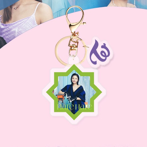 1pc TWICE HARE HARE Gantungan Kunci Akrilik COMEBACK Key Ring Gantung Atas