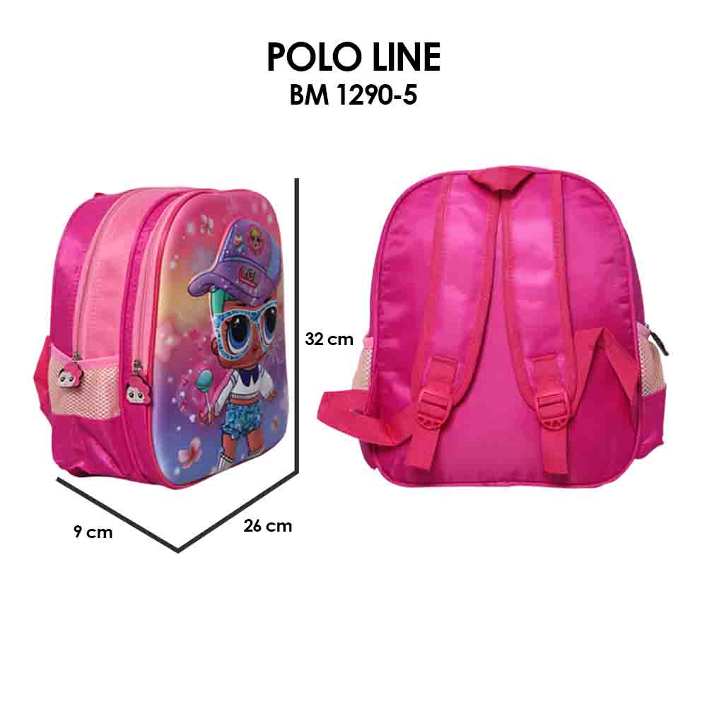 Tas Ransel Anak Perempuan Gambar Timbul TK Import Polo Line 1290