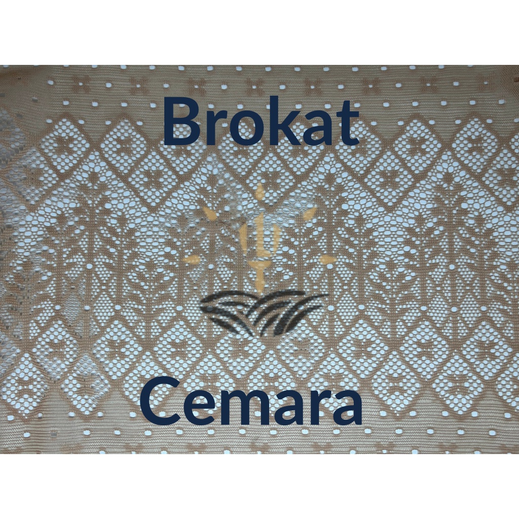 Kain Kebaya Brokat Salur Malika Kain Brukat Malika Salur Cemara Lebar 1.5m (per 0.5m)