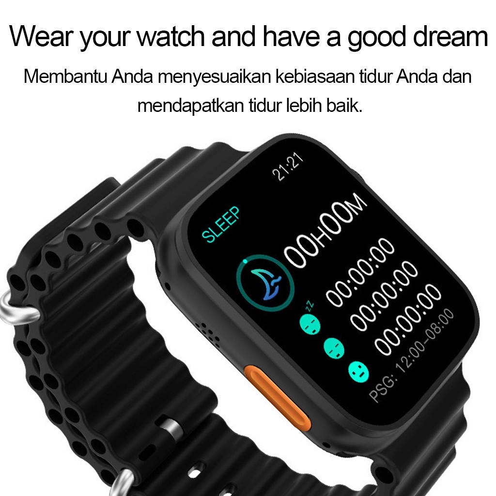 JAM TANGAN T800 Ultra SmartWatch Bluetooth Call NFC Heart Rate Ocean Strap Olahraga Gelang