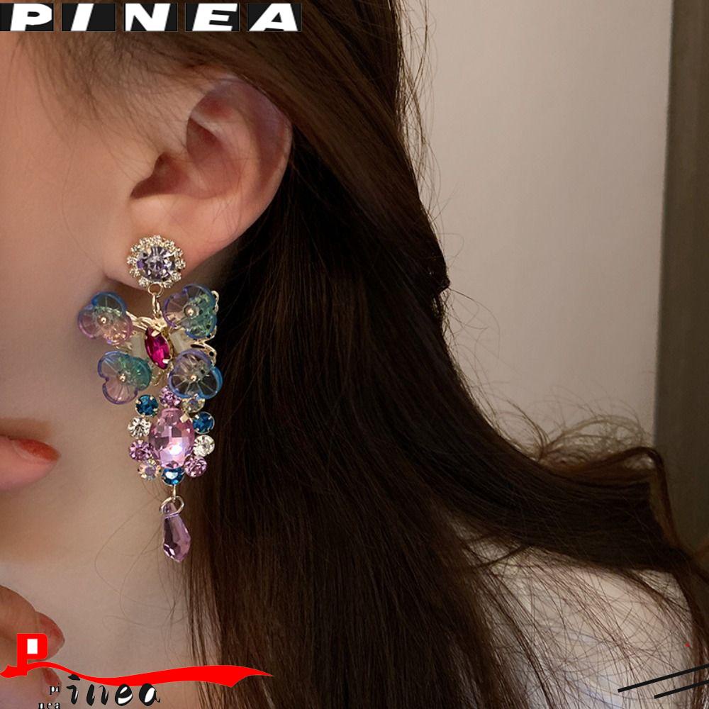 Anting Wanita Nanas Anting Asimetris Retro Warna-Warni Baru