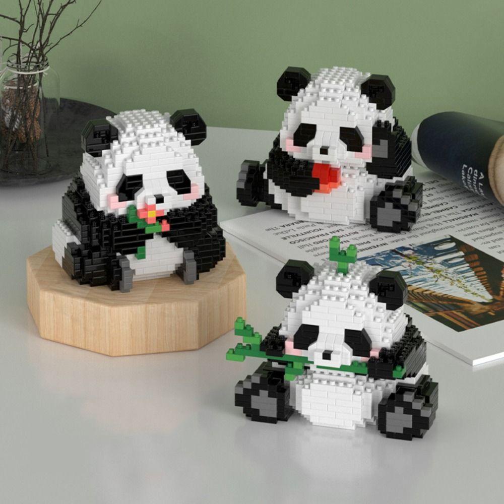 TOP Panda Micro Building Blocks Hadiah Ulang Tahun Model Lucu Kawaii Permainan Rakit