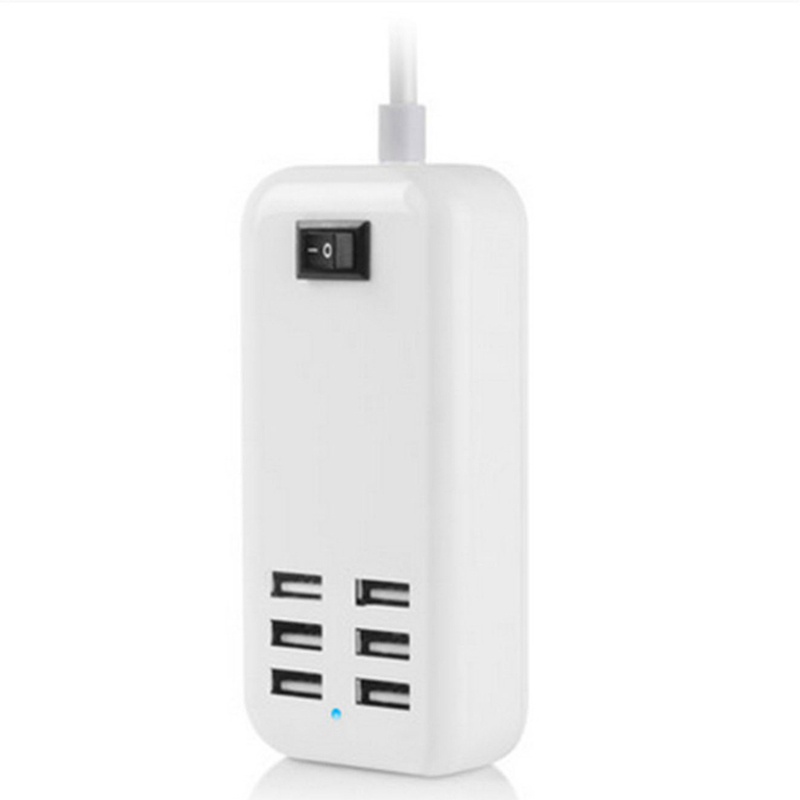 6 Port USB Ponsel 10W 2A Soket Dinding Desktop untuk Adaptor Daya untuk Steker AS IPhone