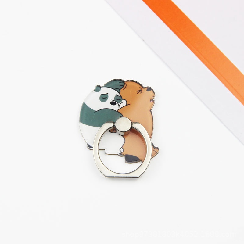 [24Gaya] Kartun Jari Cincin Gesper Ponsel Bracket Ekspresi Beruang Lucu Cincin Akrilik Gesper Ponsel Stand Holder