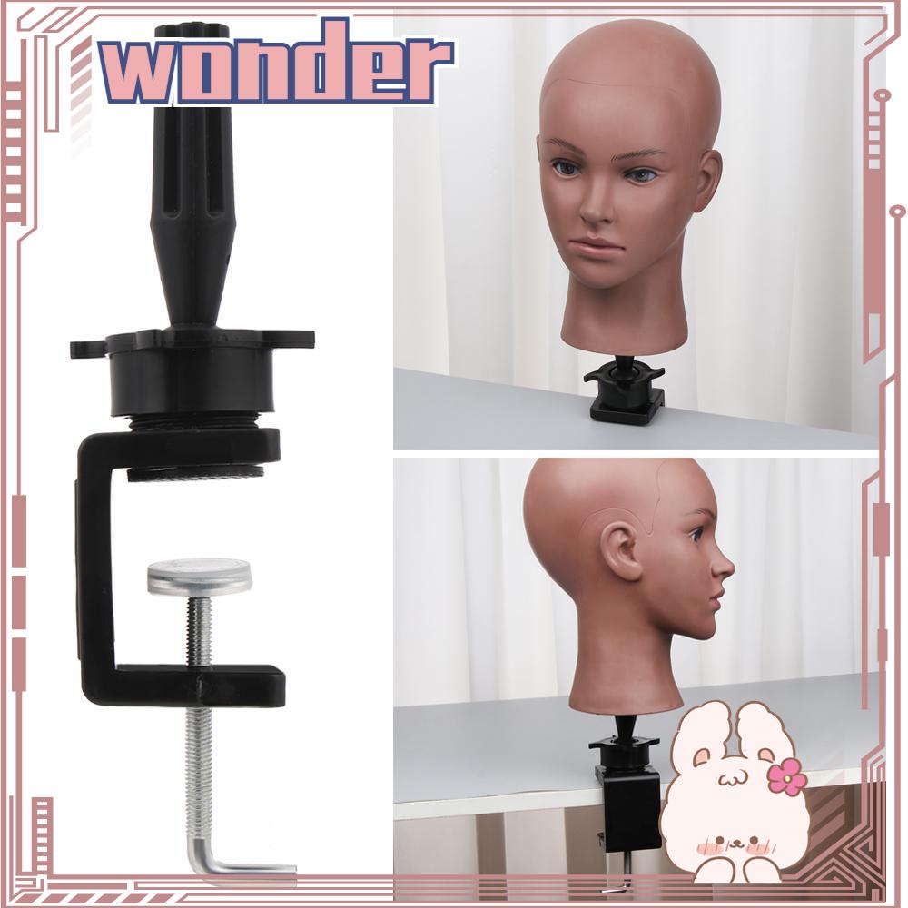 Wonder Wig Head Stand Bahan Plastik Manekin Penjepit Meja Wig Stand