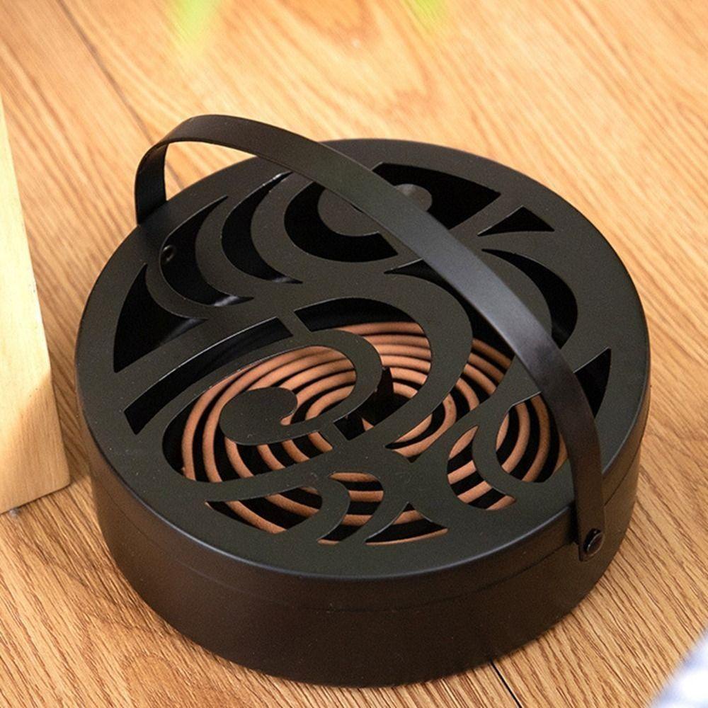 [Elegan] Tempat Koil Nyamuk Tahan Lama Bulat Klasik Tahan Panas Dengan Pegangan Retro Mosquito Coil Case