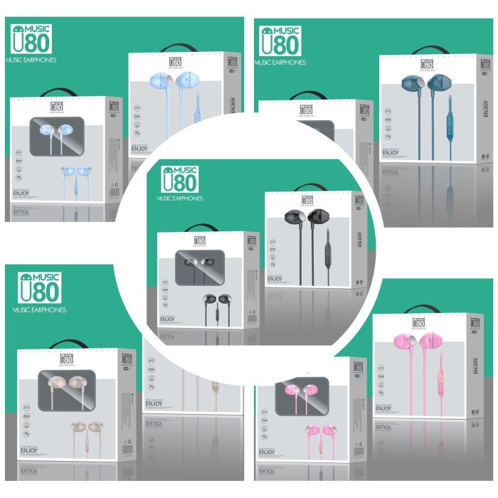Headset Kabel Macaron U68/U74/U78/U80/U84/U87 3.5mm Super Bass Jernih Stereo Earphone with Mic