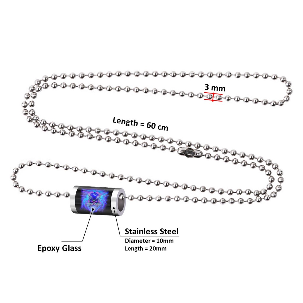Kalung Liontin Tabung Zodiak 12 Rasi Bintang Horoscope Zodiac Rantai Bola Biji Lada Stainless Steel Aquarius Capricorn Cancer Leo Sagittarius Gemini Virgo Pisces Libra Taurus Aries Scorpio