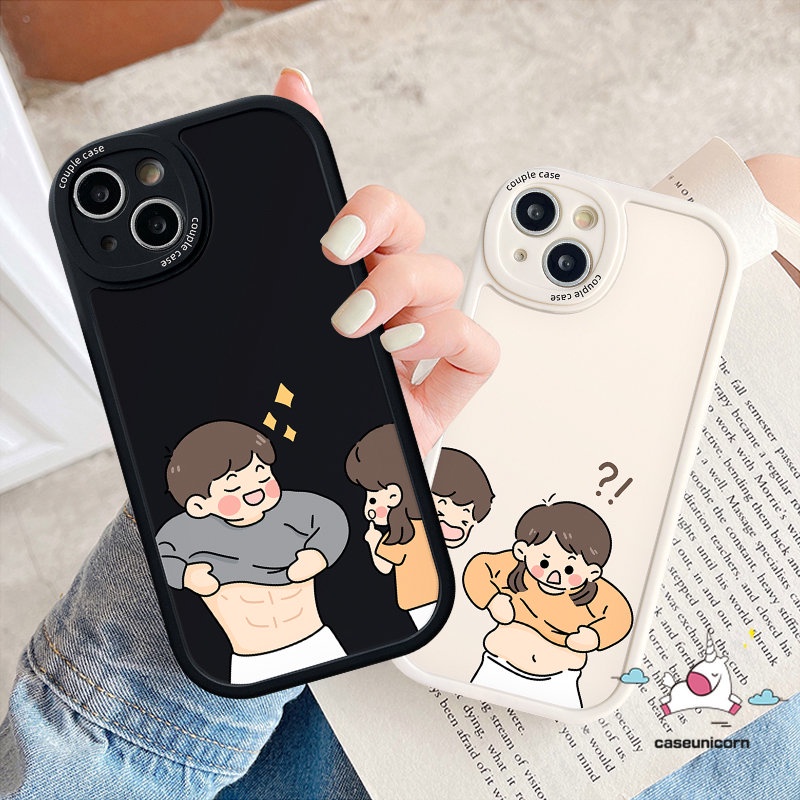 Funny Cute Couple Boy Girl Phone Case For Infinix Smart 6 5 Hot 10 10s 11 10T 11s 9 Play Hot 10T 11 10 Lite 10s 11s Infinix Note 8 Cartoon Lovers Soft Tpu Back Cover