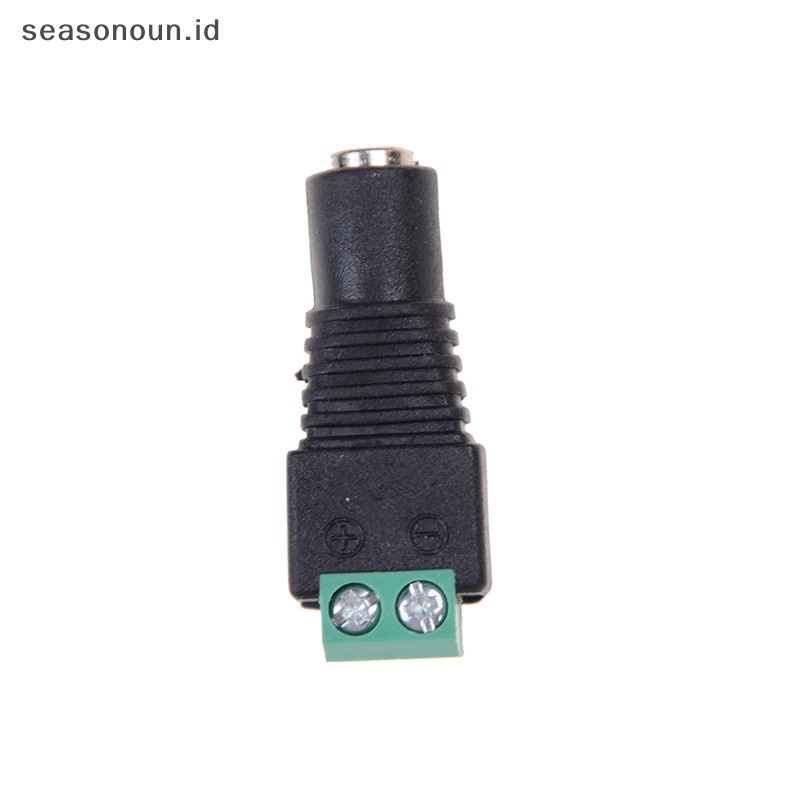 Seasonoun 2Pcs 2.1 x 5.5mm DC Power Female Plug Jack Konektor Adaptor Untuk CCTV DVR Light.