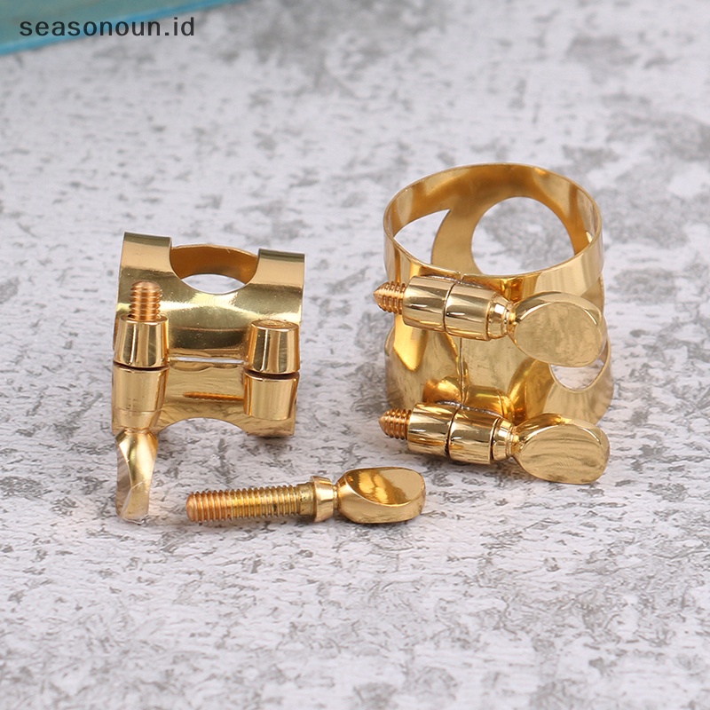 Seasonoun Sax Saxophone Mouthpiece Ligature Clip Climp Topi Pengikat Tahan Lama Untuk Alto/Sub Alto/Treble Sax Saxophone Mouthpiece Clamp Clip.