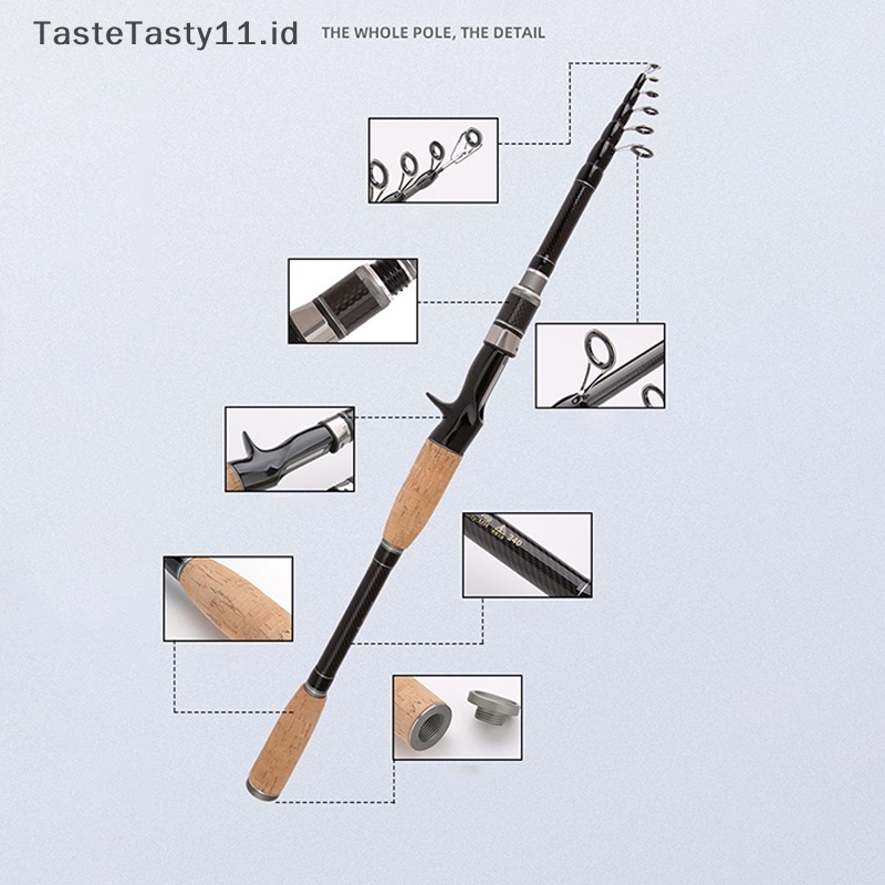 Tastetasty 2023new High Quality Ultralight Carbon Fiber Spinning/Casg Rod Telescopic Carbon Pancing Travel Rod Pemikat.