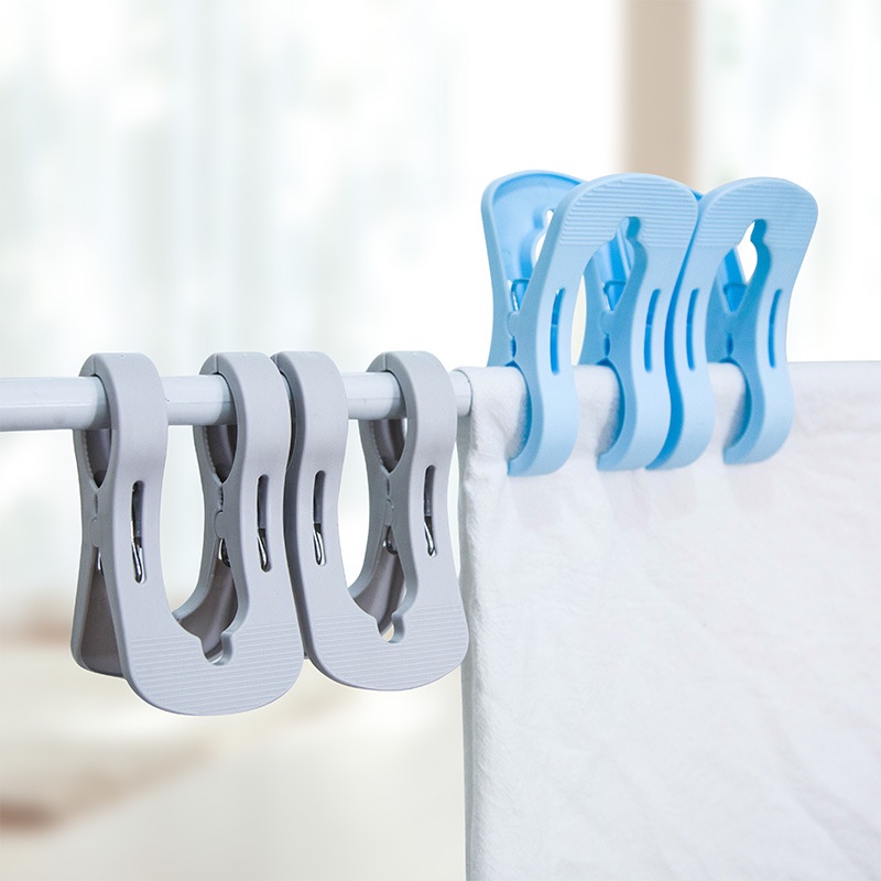 Anti-slip Bedsheet Sock Fixing Clamp Elastis Kantong Makanan Sealing Clip Pakaian Rumah Tangga Gantungan Pengering Pasak Besar Dua Gigi Jepitan Plastik