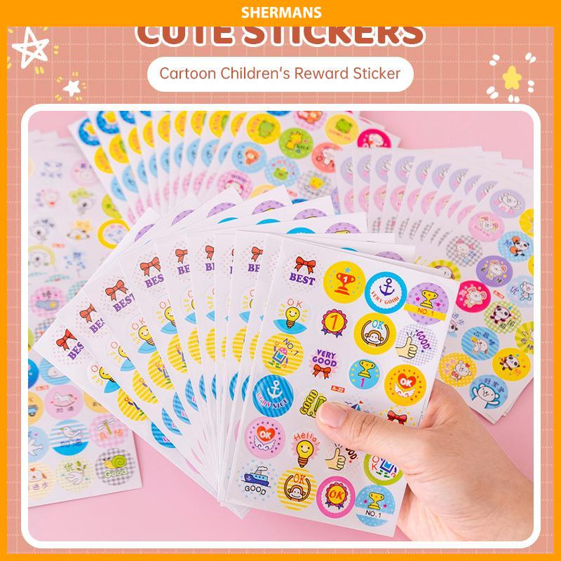 

[Ready Stock❤️]Cartoon Reward Stickers Animals Praise Label Stationery Sticker Mother Teacher Award Classic Toys School Supplies Kids Photo Album Decor sherman