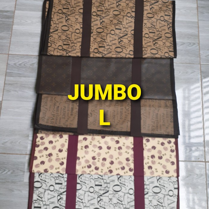 Tas Terpal Karung JUMBO Tas Serbaguna Tas Jinjing Tas Belanja - Maroon, Terpal Motif