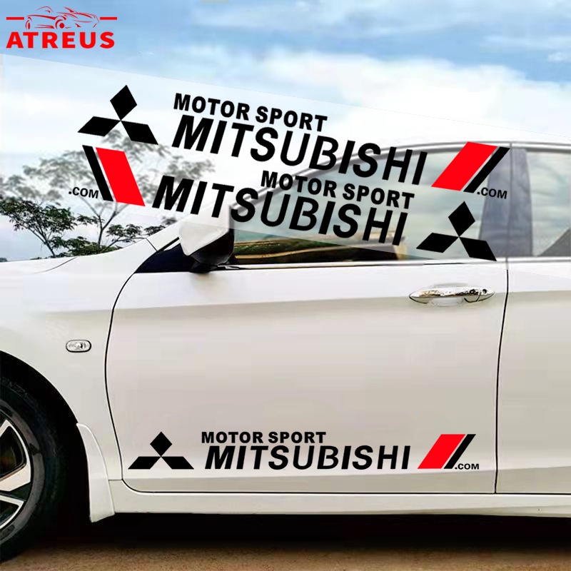 Stiker Mobil Mitsubishi Auto Door Side Body Decor Decals Anti Gores Cover Lecet Untuk Xpander Cross Pajero Outlander Sport Eclipse Attrage Triton Mirage Lancer Dekorasi Mobil