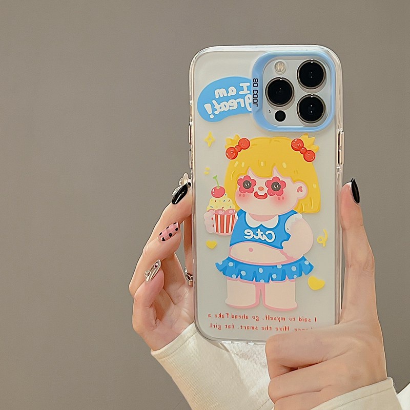 Cute ICE Cream Girl Woman Skin Feel Soft Case HP iP iPhone 12 13 14 Pro Max 11 So Cool FTD Casing Apple