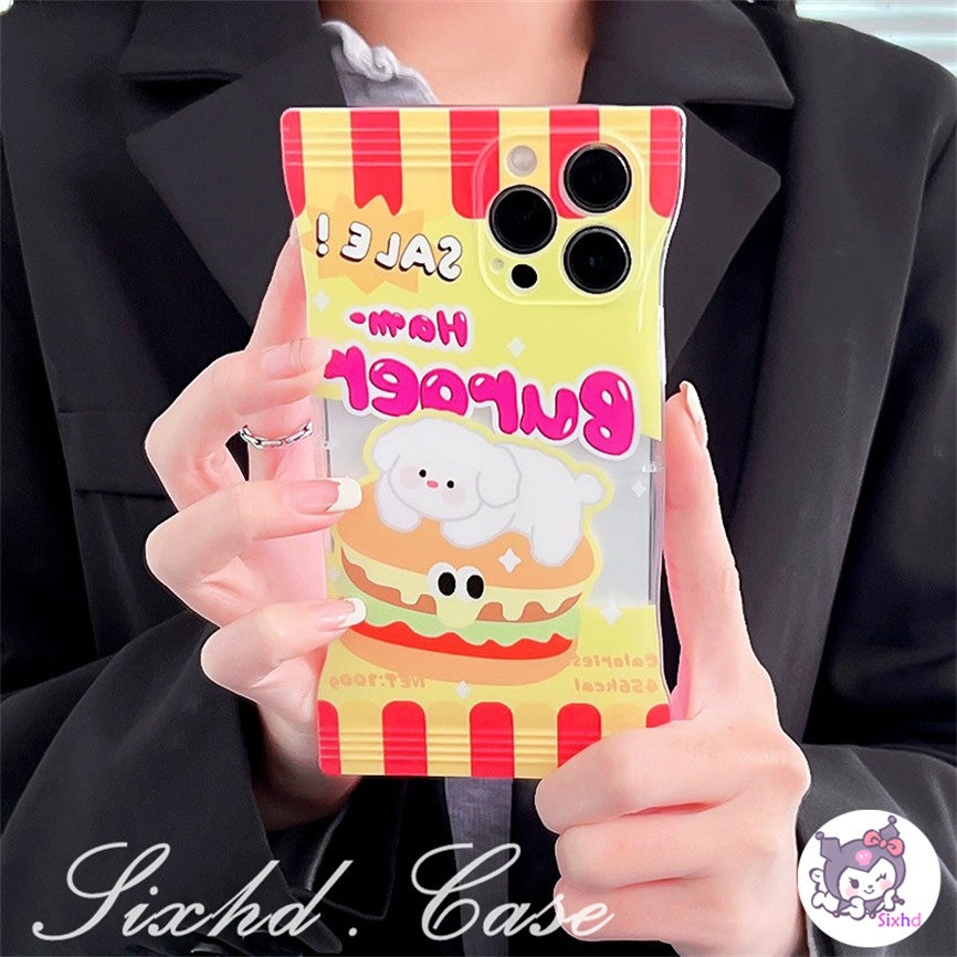 Redmi 12C 10C 10A 10 Note 12 11 11s 10s 10 9 8Pro 9T 9C 9A 9 Xiaomi 12 Lite 11Lite 12T 11T 10T Poco M3 X4Pro Cute Ins Burger Dog Snack Bag Phone Soft Case XJJJJ