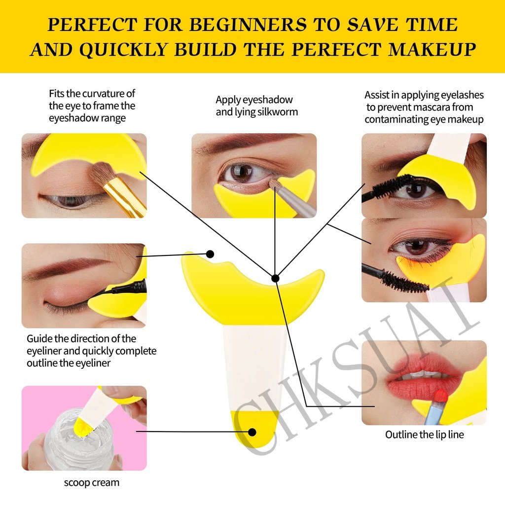 3in1 Eyelash, Eyeshadow, Eyeliner Aid Guard Tool Pads/Alat Bantu Makeup Mata Silikon Reusable/Aplikator Pelindung Bulu Mata Maskara