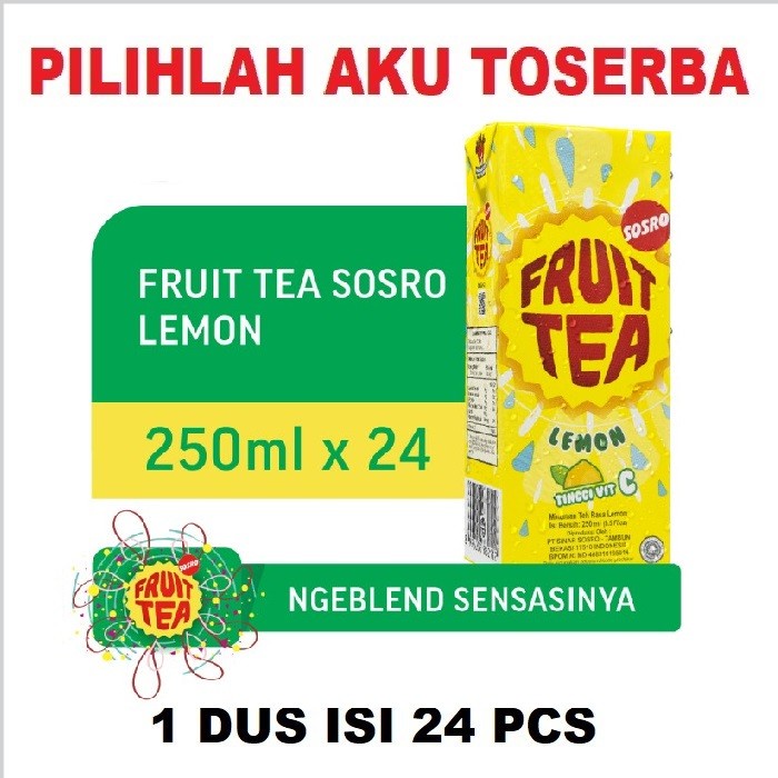 Fruit Tea Sosro LEMON Kotak 250 ml - ( HARGA 1 DUS ISI 24 )