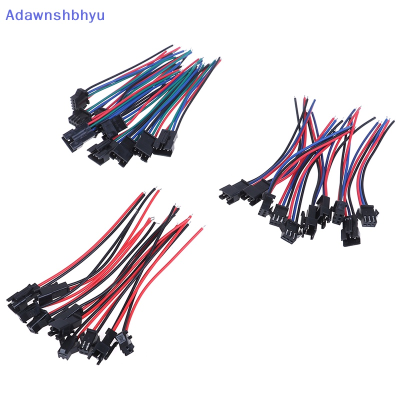 Adhyu 5pasang SM 2Pin 3Pin 4Pin Male Dan Female Konektor Kawat LED Strip 20cm ID