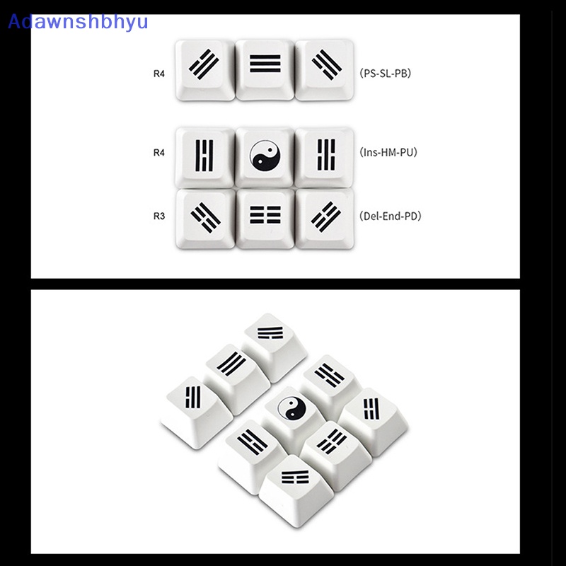 Adhyu 4/9 /12 /13PCS WASD Arah Tombol Thermal Sublimation Keycap Suplemen Warna Keycap Warna Pribadi Topi Tombol Keyboard Mekanik PBT ID