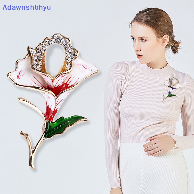 Adhyu Kristal Bunga Mawar Bros Pin Berlian Imitasi Alloy Warna Rose Gold Bros Hadiah Ulang Tahun Aksesoris Pakaian ID