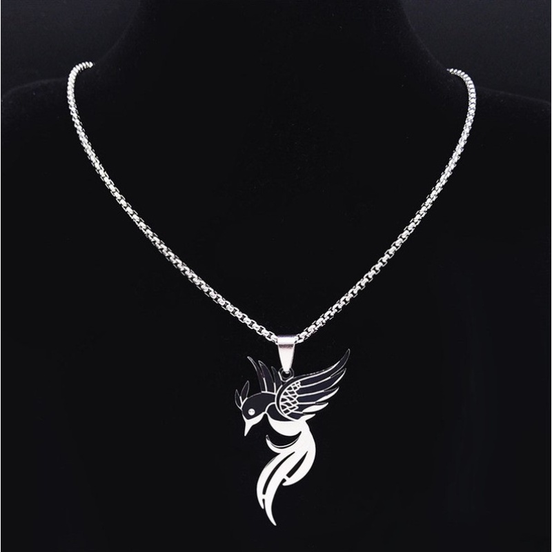 Zh Perhiasan Hip Hop Stainless Steel Hummingbird S925 Perak Liontin Pria Dan Wanita Kalung Aksesoris Pesta