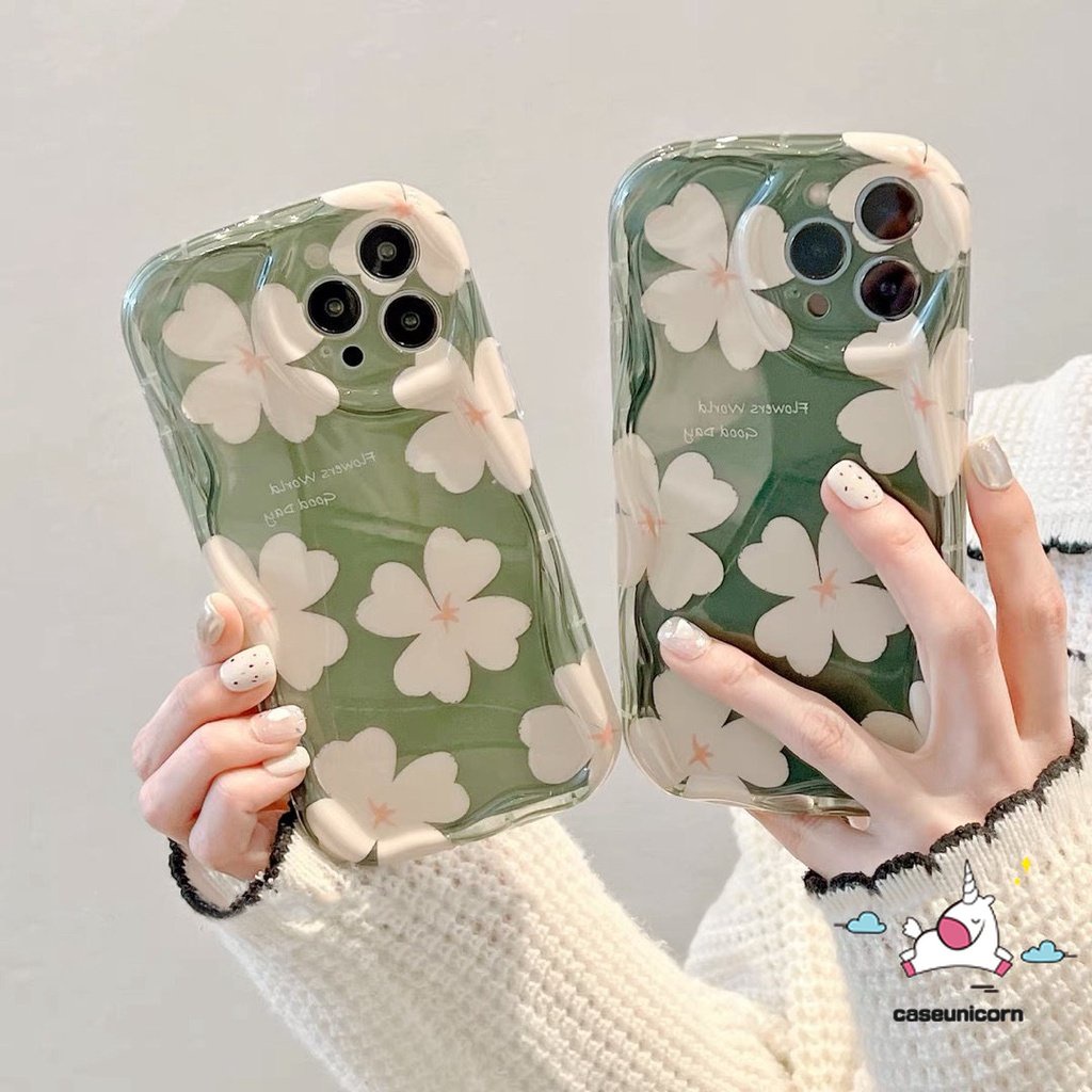 Fresh Floral Case Untuk Realme C55 C53 C20A C21Y C35 C25Y C31 C25 C11 C12 5 5i 7i 6i 5s C33 C17 C20 C15 C25s C30 C21 C3 30A Narzo 20lembut 3D Bergelombang Tepi Melengkung Bunga Penutup Glossy