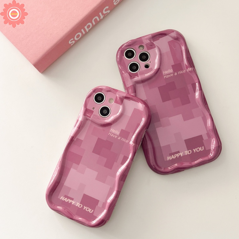 Case Untuk Vivo Y11 Y02 Y16 Y15 Y22 Y20 Y35 Y91C Y95 Y15s Y21s Y12 Y33s Y20i Y21 Y17 Y51 Y31 Y91 Y12i Y22s Y12s Y30 Y15A 3D Tepi Bergelombang Kisi Cinta Hati Lembut TPU Cover