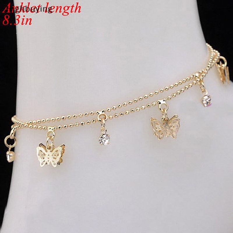 Hbid Fashion Charm Barefoot Sandal Golden Butterfly Gelang Kaki Ankle Chain Jewelry Glory