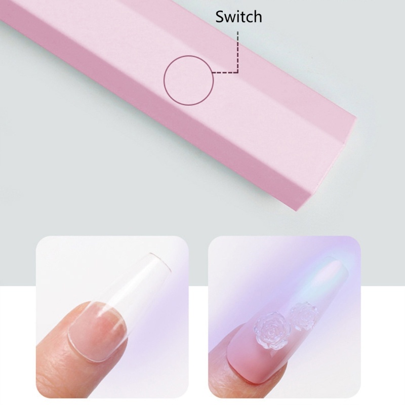 Siy UV Gel Nail Lamp 3W LED Nail Dryer Pen Light 60s Cepat Kering Mini Handheld UV Nail Light 180 Mah Nail Press Lamp