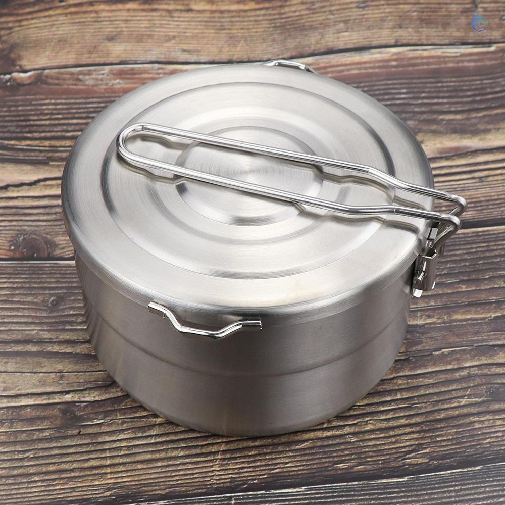 Smar-1.5l Lunch Case Stainless Steel Dengan Tas Penyimpanan Camping Pot Untuk Backpacking Hikiing Memancing