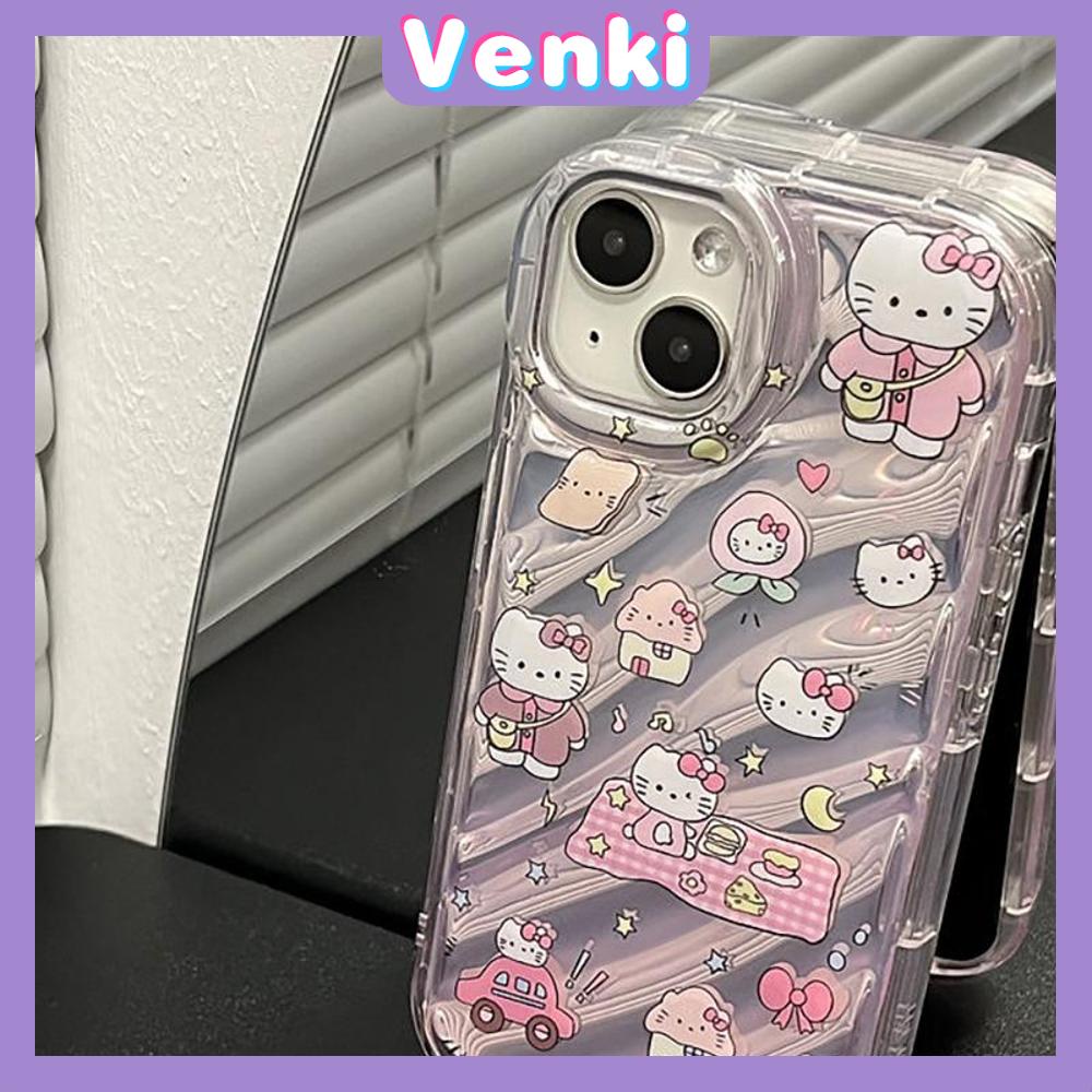 VENKI - For iPhone 11 iPhone Case Laser Reflective Transparent Phone Case TPU Soft Shockproof Airbag Case Protection Cute Cartoon Compatible with iPhone 14 13 Pro max 12 Pro Max xr