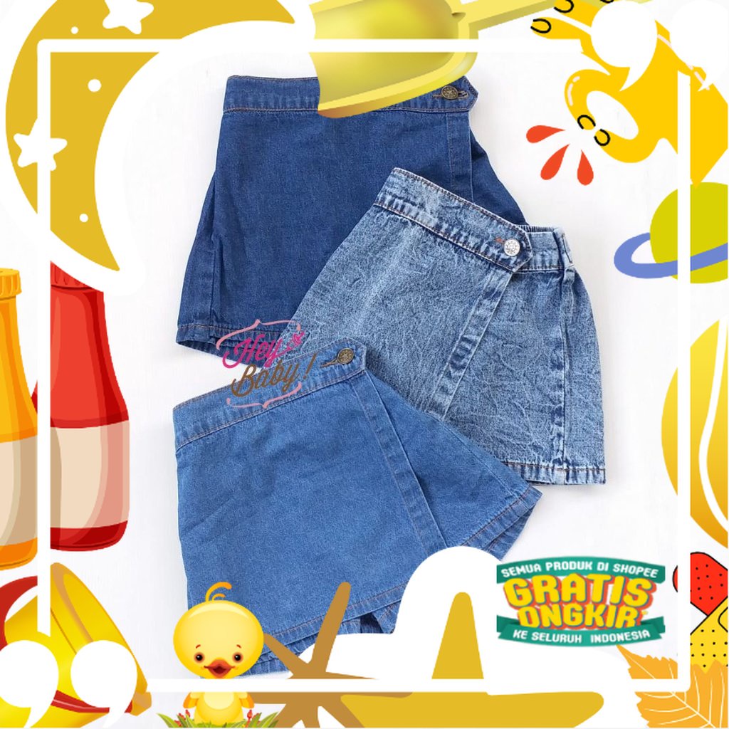 heybaby SKIRT ROCE Rok Celana Jeans Anak 1-7 Tahun/ Lucu kado Ultah