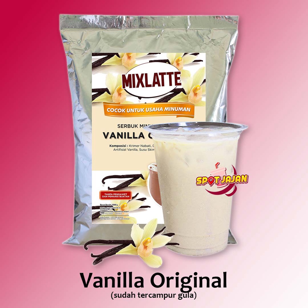 

MIXLATTE Vanilla Original 1 kg Bubuk Minuman Dengan Gula / Serbuk Instan Rasa Buah