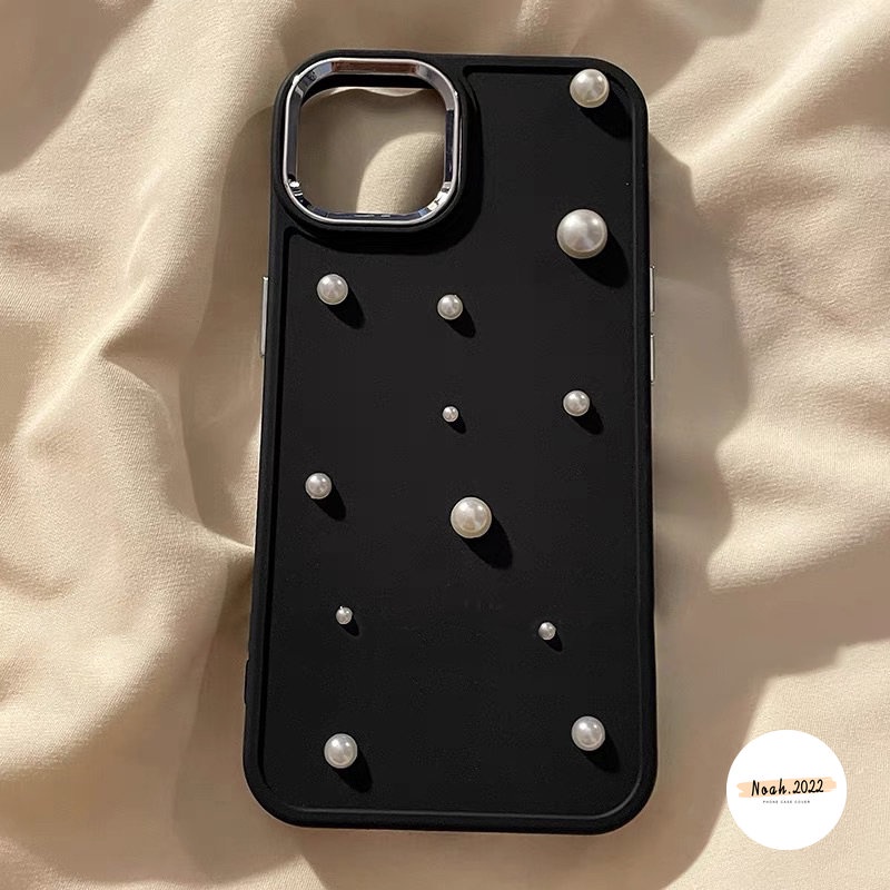 3d Pearl Electroplate Romantic Starry Sky Case Kompatibel Untuk IPhone 7Plus 8Plus XR 11 Pro MAX 14 13 12 Pro Max7 8 Plus X XS MAX Mewah Simple Plating Shockproof Soft TPU Case