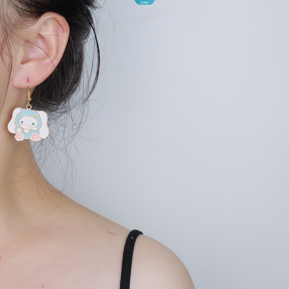 Kartun Hewan Enamel Logam Anting Liontin Kuromi My Melody HelloKitty Pochacco Cinnamoroll Earring Charm Pendant Anak Wanita Aksesoris [ZK]