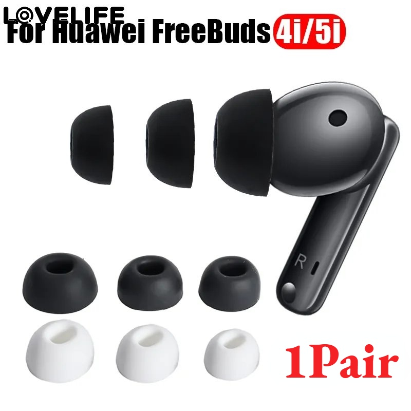 1pasang Wireless Headphone Peredam Suara Ear Pads Cap Silikon Lembut Ganti Penyumbat Telinga Penutup Telinga Anti Slip Bantalan Telinga Bantalan Ukuran L M S Headphone Eartips Untuk FreeBuds 4i 5i