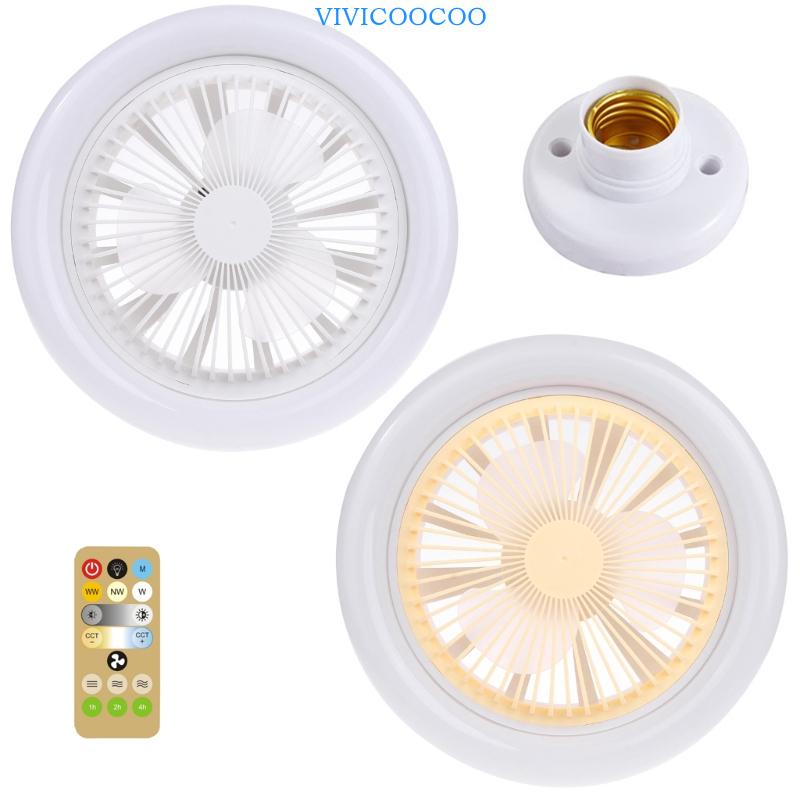 Vivi Kipas Angin Pendingin Tertutup LED 10Inch Dengan Remote E27 Base 30W AC86V-265V Kipas Lampu Gantung Untuk Kamar Tidur Kamar Anak Dapur Ho