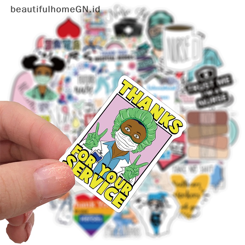 {Cantik} 50pcs Dokter Perawat Perawat Malaikat Lucu Graffiti Stiker Koper Laptop Decal~